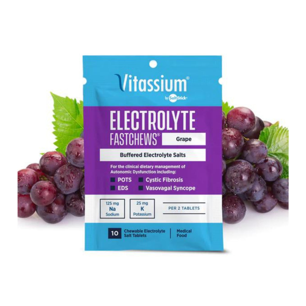 Vitassium FastChews Grape/Fruit Punch 10pcs Chewable Electrolyte Salt Tablets