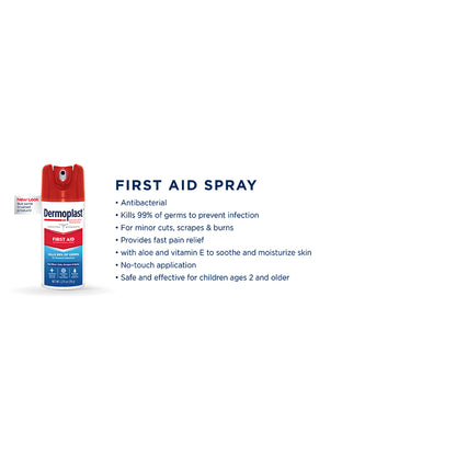 Dermoplast First Aid Spray for Minor Cuts, Scrapes and Burns, 2.75oz | 78g