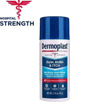 Dermoplast Pain, Burn & Itch Relief Spray/First Aid Antibacterial Spray 2.75 Oz