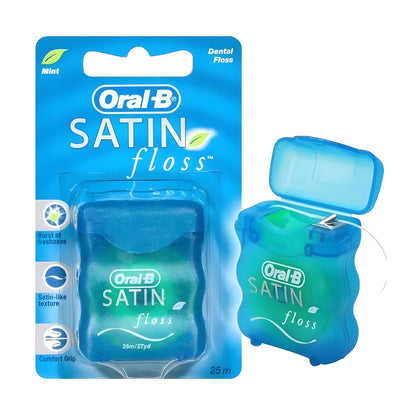 ORAL-B SATIN DENTAL FLOSS 25 METERS MINT FLAVOR