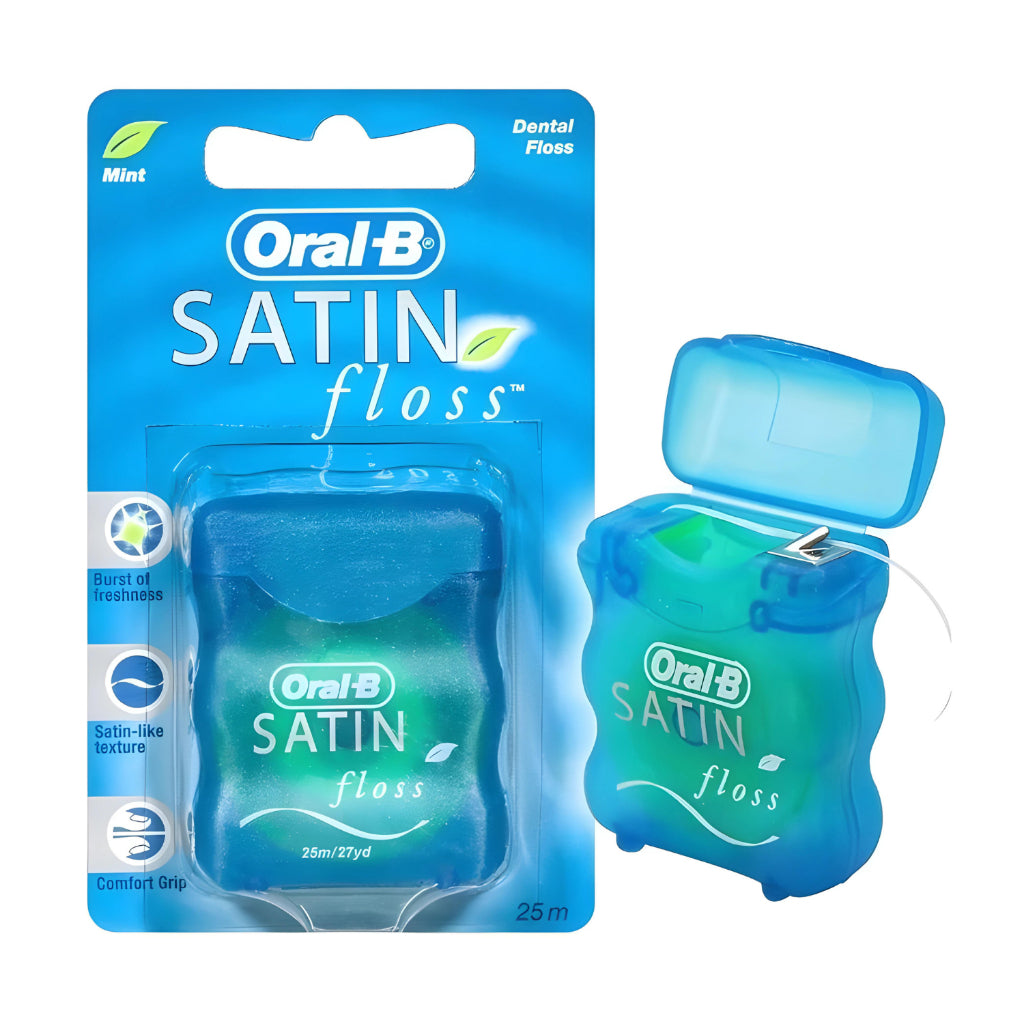 ORAL-B SATIN DENTAL FLOSS 25 METERS | ORAL-B ESSENTIAL DENTAL FLOSS 50 METERS