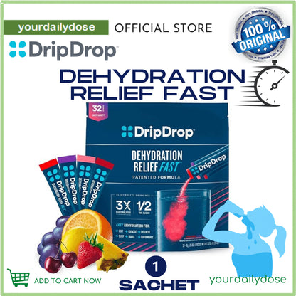 DripDrop Hydration - Electrolyte Powder Dehydration Relief Fast 1 sachet