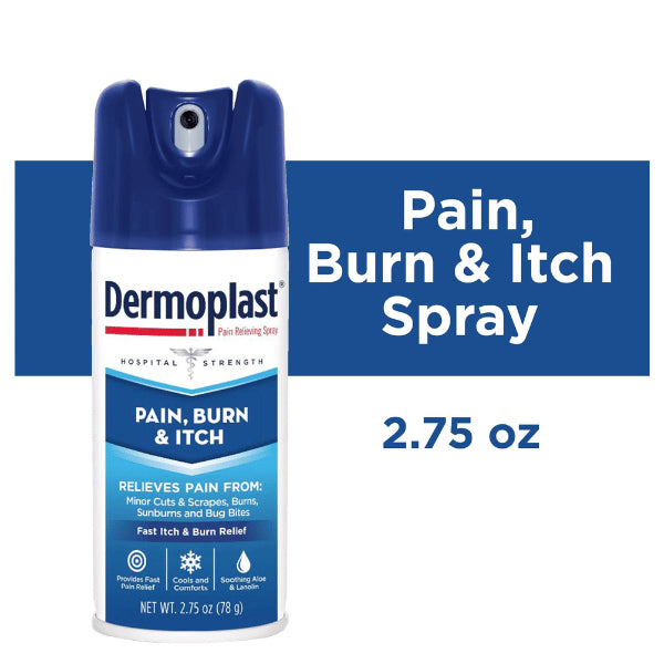 Dermoplast Pain, Burn &amp; Itch Relief Spray/First Aid Antibacterial Spray 2.75 Oz