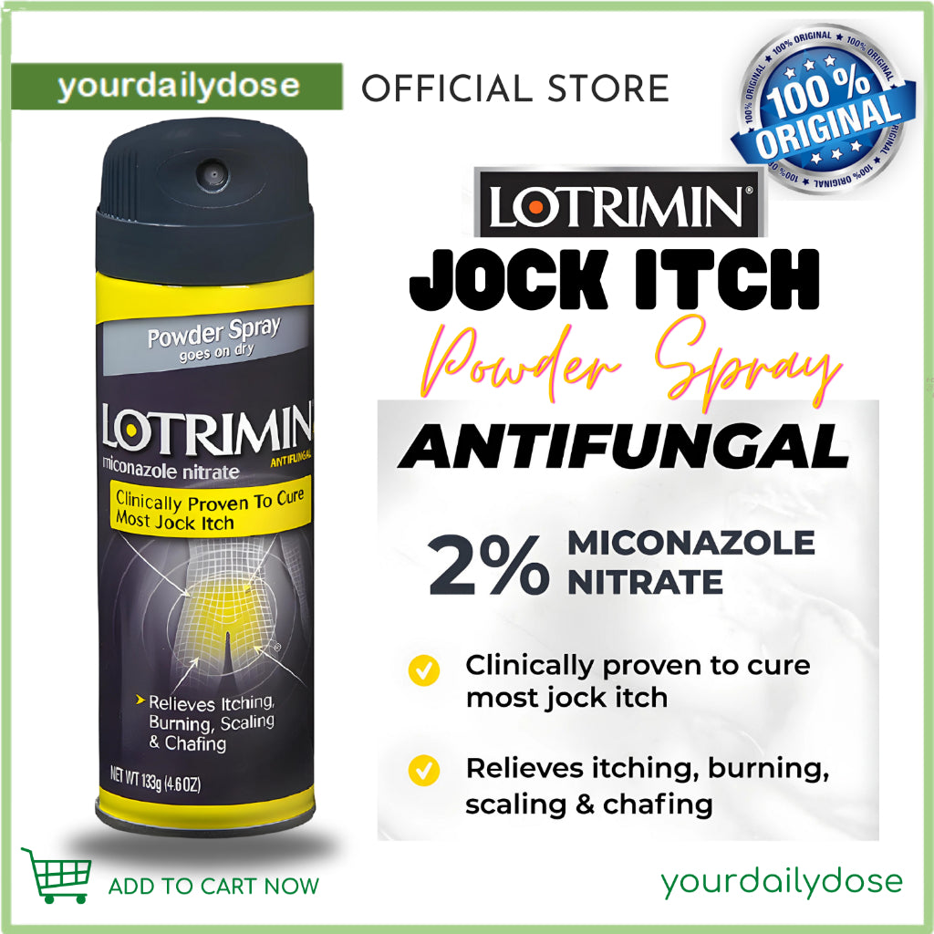 Lotrimin AF Jock Itch Antifungal Powder Spray, Miconazole Nitrate 2% - Treatment of Most Itch 133g