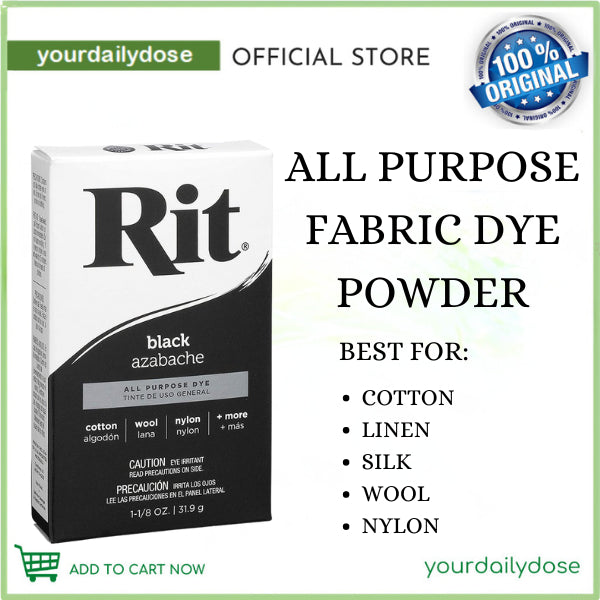 Rit, Black Purpose Powder Dye, 1-1/8 oz 31.9g