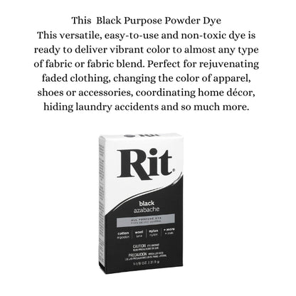 Rit, Black Purpose Powder Dye, 1-1/8 oz 31.9g