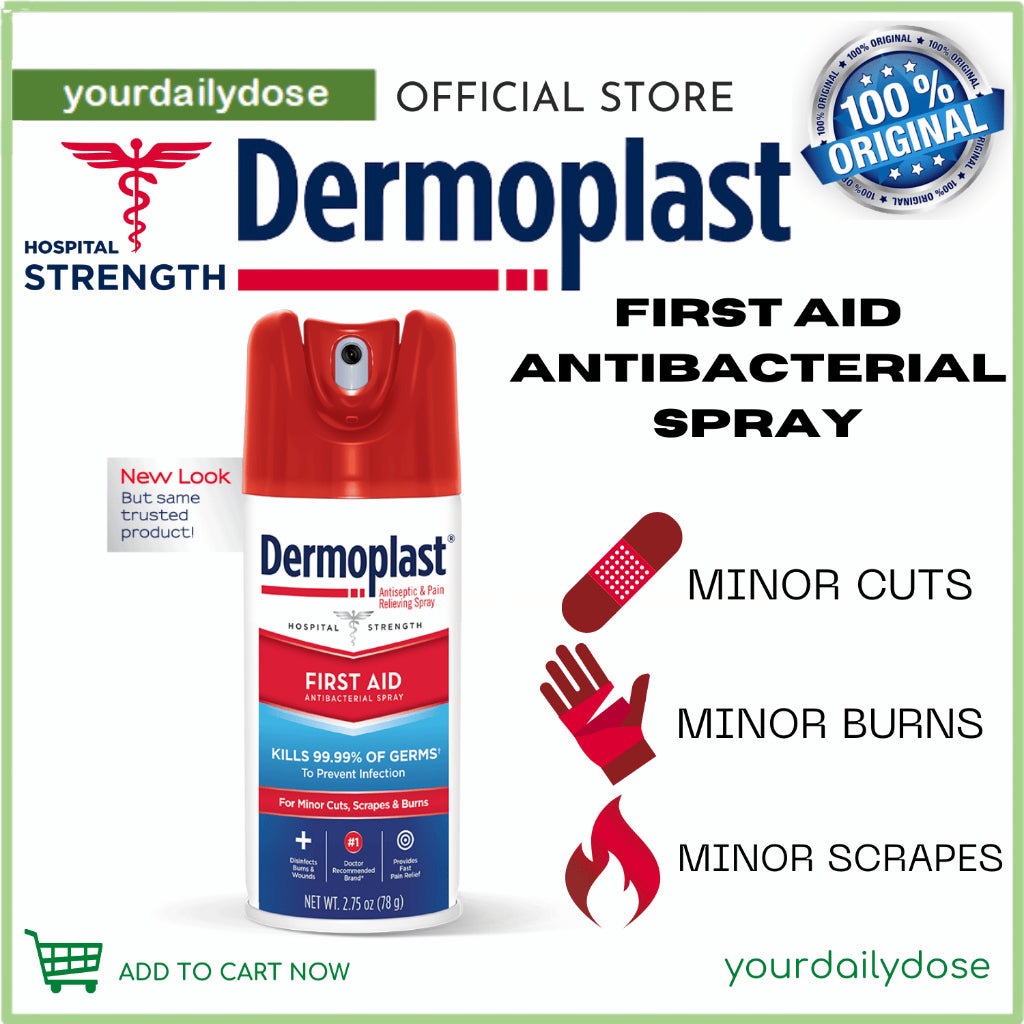 Dermoplast First Aid Spray for Minor Cuts, Scrapes and Burns, 2.75oz | 78g