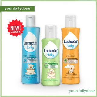 LACTACYD BABY HAIR &amp; BODY WASH I GENTLE CARE I ACTIVE PLAY 150ml I 60ml