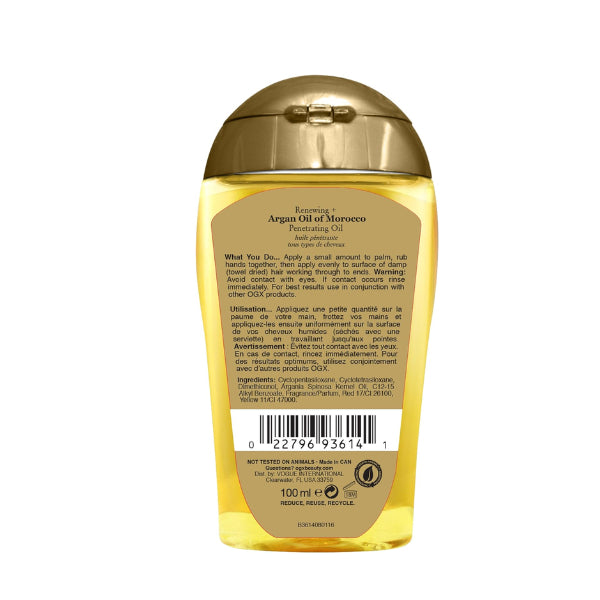 OXG Renewing + Argan Oil Of Morocco Extra Penetrating Hair Oil Treatment 100mL