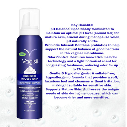 VAGISIL Probiotic Mousse Wash 180ml