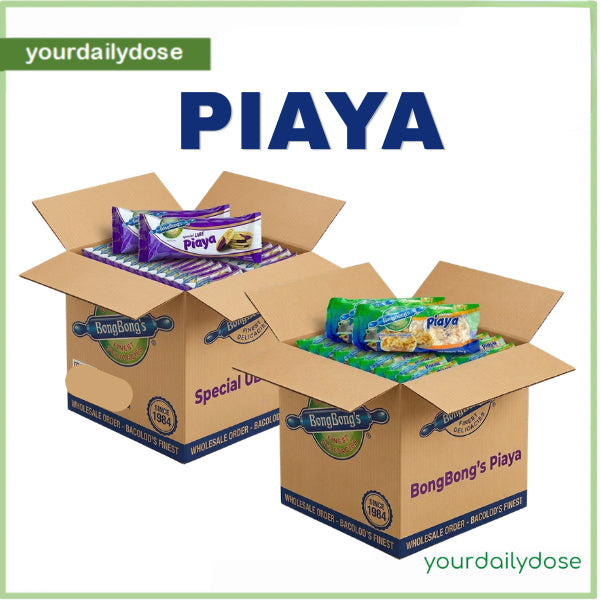 Bongbong’s Piaya Bulk Order Box in Plain, Ube, or Combo Flavors (30 TO 50 PACKS)