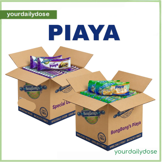 Bongbong’s Piaya Bulk Order Box in Plain, Ube, or Combo Flavors (30 TO 50 PACKS)
