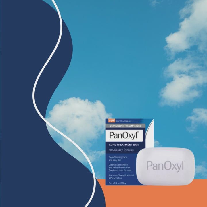 PanOxyl Acne Treatment Bar with 10% Benzoyl Peroxide, Maximum Strength Acne Bar Soap 113g