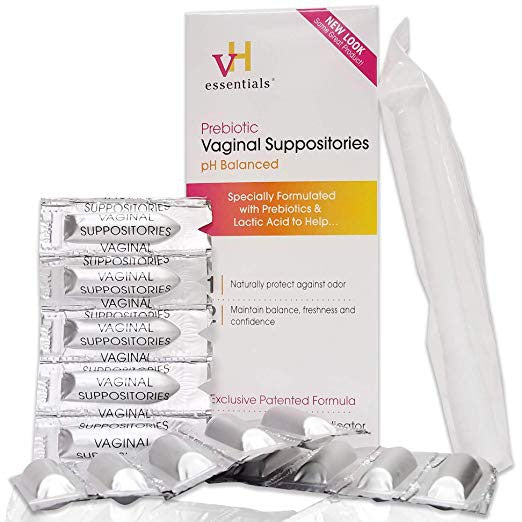 VH essentials Prebiotic PH Balanced Vaginal Suppositories Box 15 Count