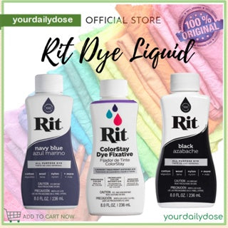 Rit Dye Liquid Fabric Dye Black 8 oz |Colorstay dye